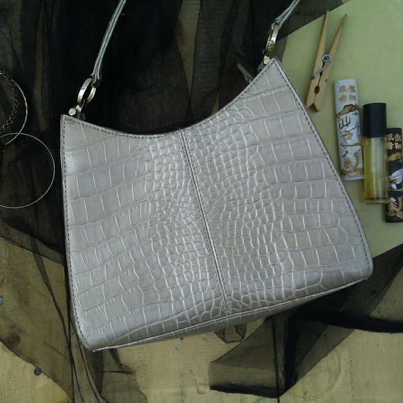 LIZ CLAIBORNE faux crocodile shoulder elegant bag - Picture 3 of 6